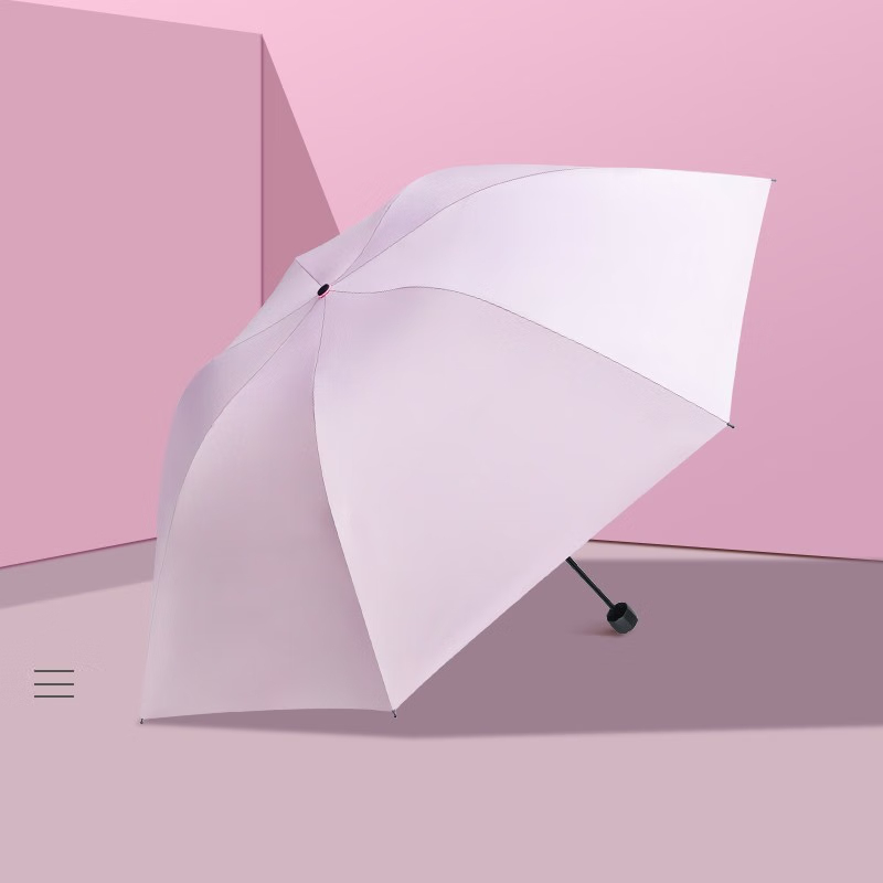 秀雨伞三折叠纯色小清新女士晴雨伞加大加固高密拒水太阳伞