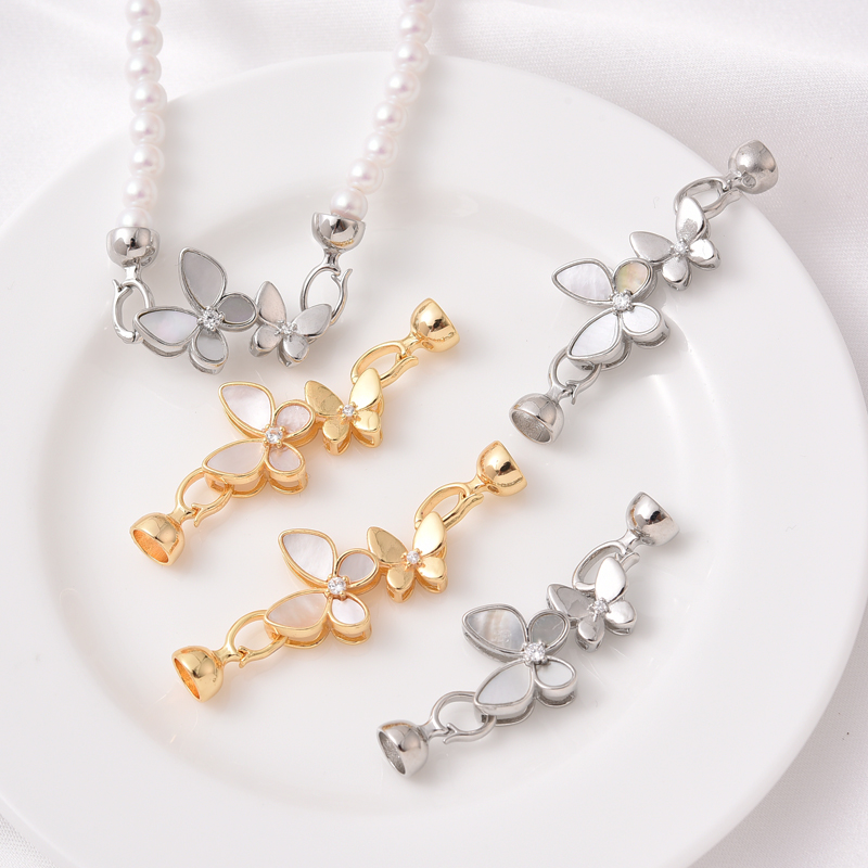 破茧成蝶白贝手链18KGP 珍珠白贝母