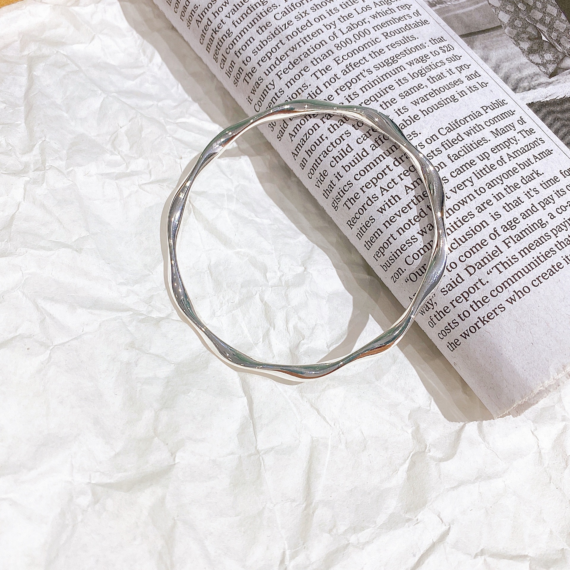 偏爱系列-莫比乌斯爱无尽循环银色手镯