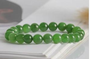 香港周六福天然碧玉手链22颗/8mm   国检证书   礼品袋