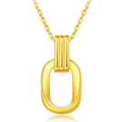 5G黄金双环扣吊坠HKZLF04005