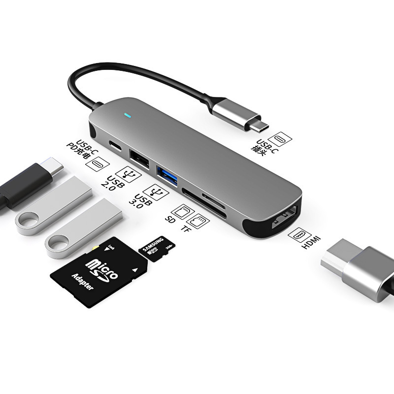  TYPE-C网卡拓展坞八合一usb hub集线器HDMI扩展坞多 功能3.0扩展器