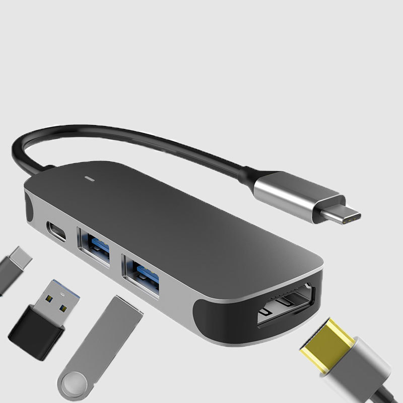 新品type-c 扩展坞usb c hub PD快充四合一集线器HPTV4K拓展坞