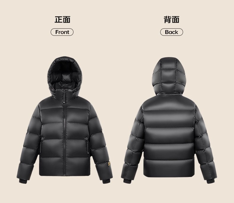 极寒黑金鹅绒短款羽绒服男女同款A02