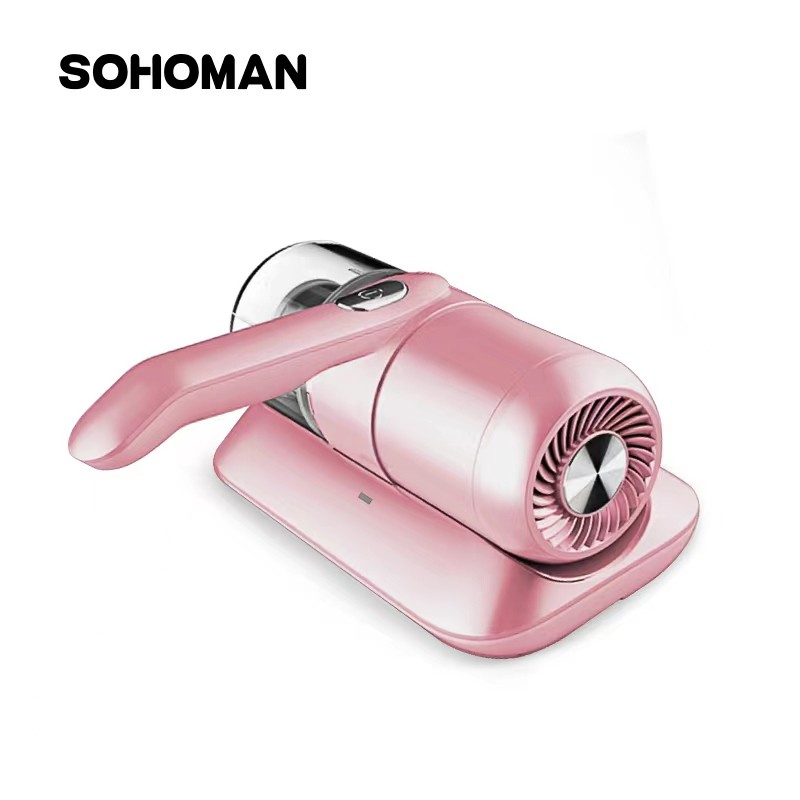 索哈曼（SOHOMAN） C1无线除螨仪家用床上小型手持超声波紫外线杀菌去螨虫除螨机 续航32分钟 C1 樱桃粉