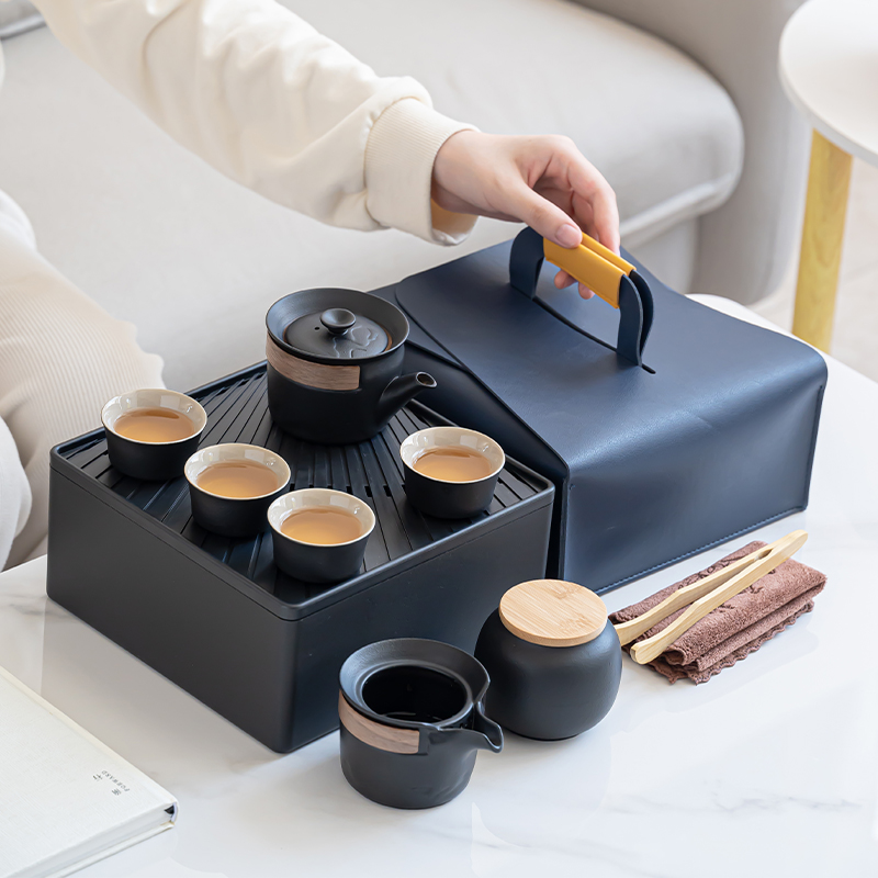 枯山水-旅行茶具套装轻奢简约车载泡茶旅行茶水分离杯商务礼品