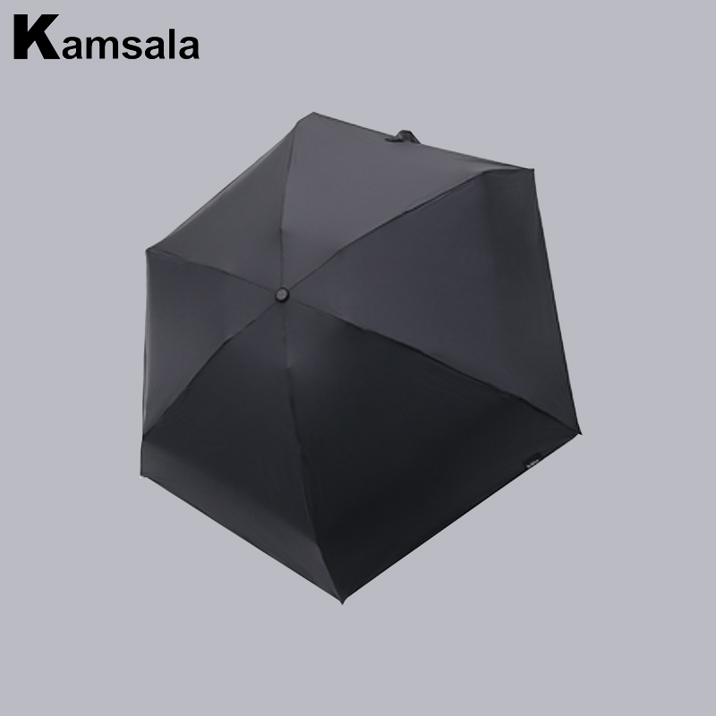Kamsala紫茎泽蘭超轻素色五折伞拒水面料晴雨两用精致小巧易携带