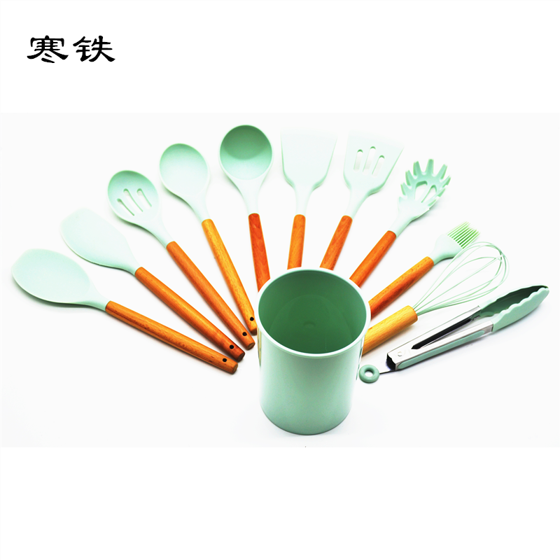 寒铁硅胶木柄厨具12件套IRON-0213