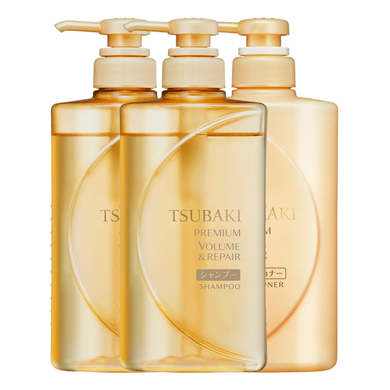 丝蓓绮（TSUBAKI）沁润臻致修护洗护套装洗发水490ml*2瓶 护发素490ml