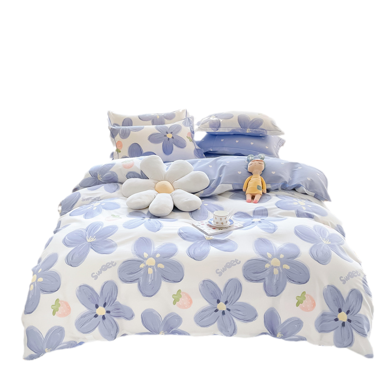 啄木鸟(PLOVER)澳绒磨毛四件套-浅浅花漾KUUP-SM-01（适合1.8M/1.5M床）