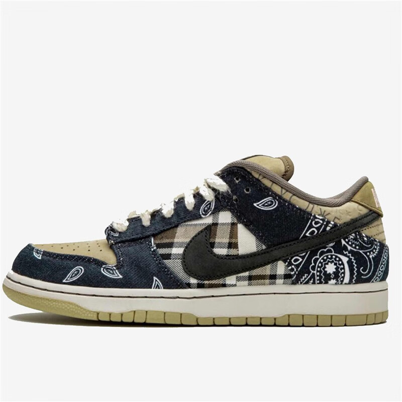 Travis Scott x Nike Dunk SB Low "Jackboys" 腰果花印花 耐磨防滑 低帮 板鞋 男女同款 蓝