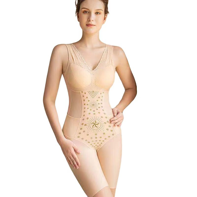 【秋鹭】款号1113夏季薄塑身连体衣免文胸后脱式（平角款）收腹束腰提臀无痕美体衣