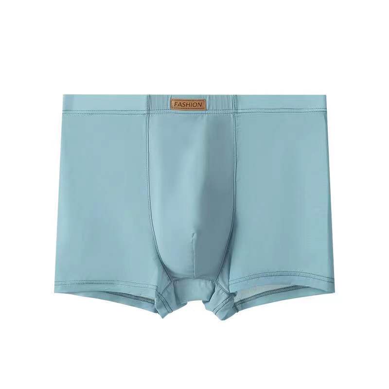 【秋鹭】2213款号夏季冰丝纯色透气网眼男平角内裤1盒3条