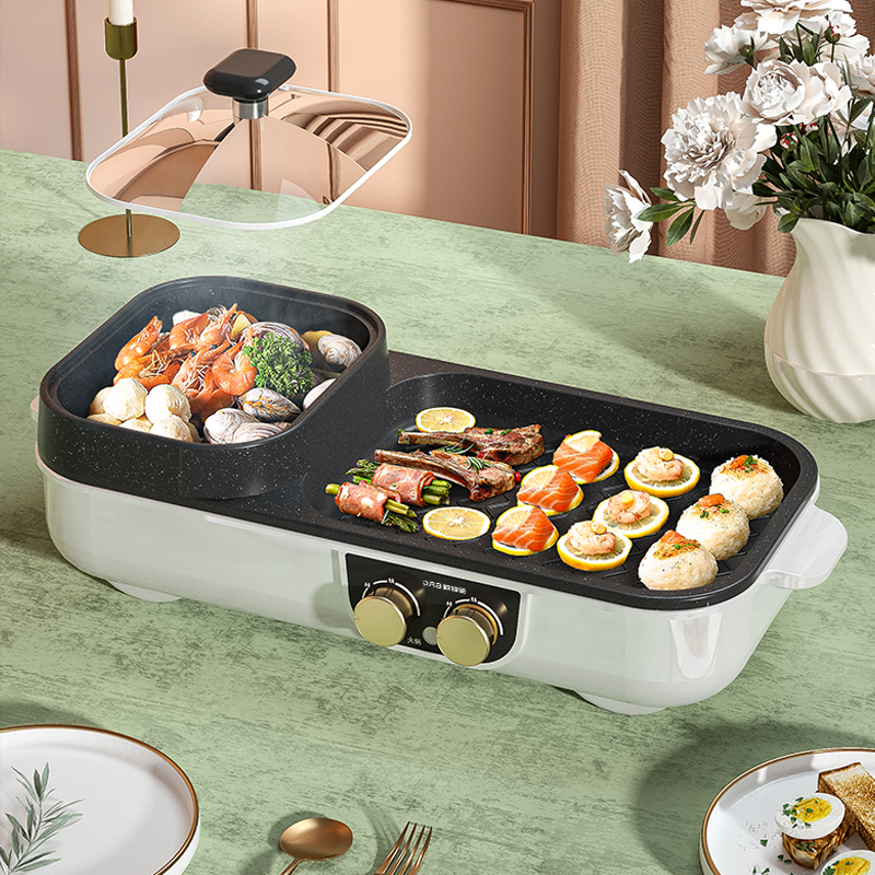 欧锐铂臻品品烤涮一体锅电火锅烧烤盘涮火锅