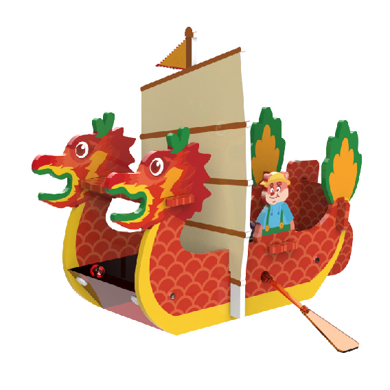 一盒趣奇 太阳能龙舟儿童玩具