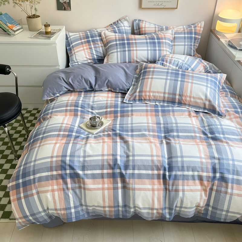 全棉无印风条格四件套标准系列
