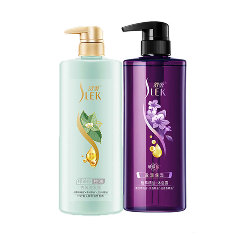 舒蕾绿茶籽控油去屑洗发露500ml+舒蕾盈润保湿植萃精油沐浴露500ml