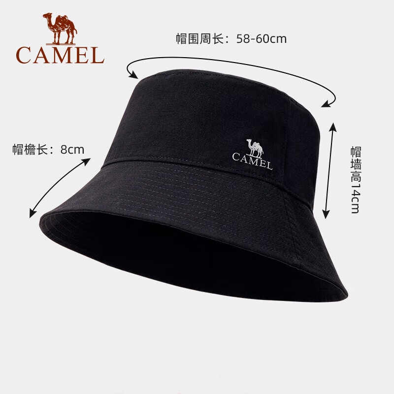 骆驼户外纯棉渔夫帽1174BP15730黑色