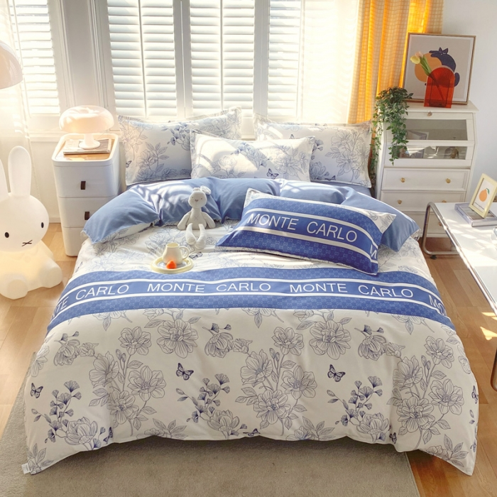 浪莎斜纹磨毛印花四件套