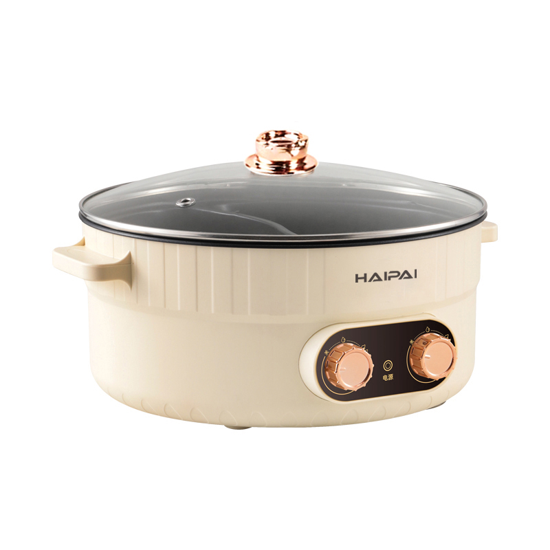 海牌HP-Y05D 多功能5L电热锅家用电炒锅学生宿舍电火锅蒸煮炸一体小电煮锅