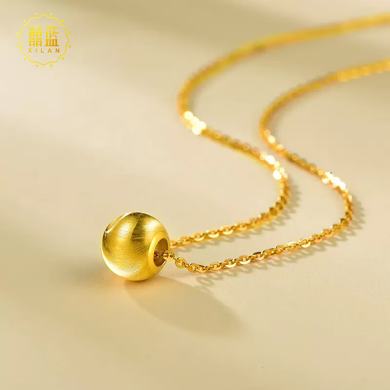  囍蓝女款猫眼珠转运吊坠项链