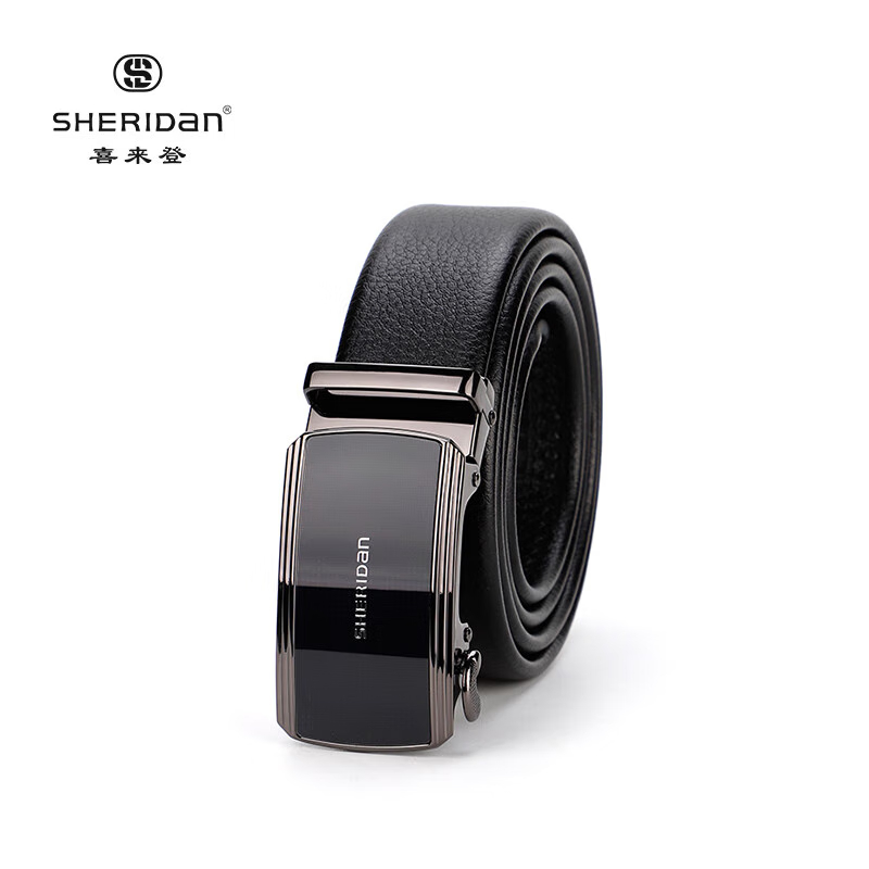 喜来登皮带男士 新款 商务休闲平滑扣腰带 中青年简约百搭裤袋 NL200353S