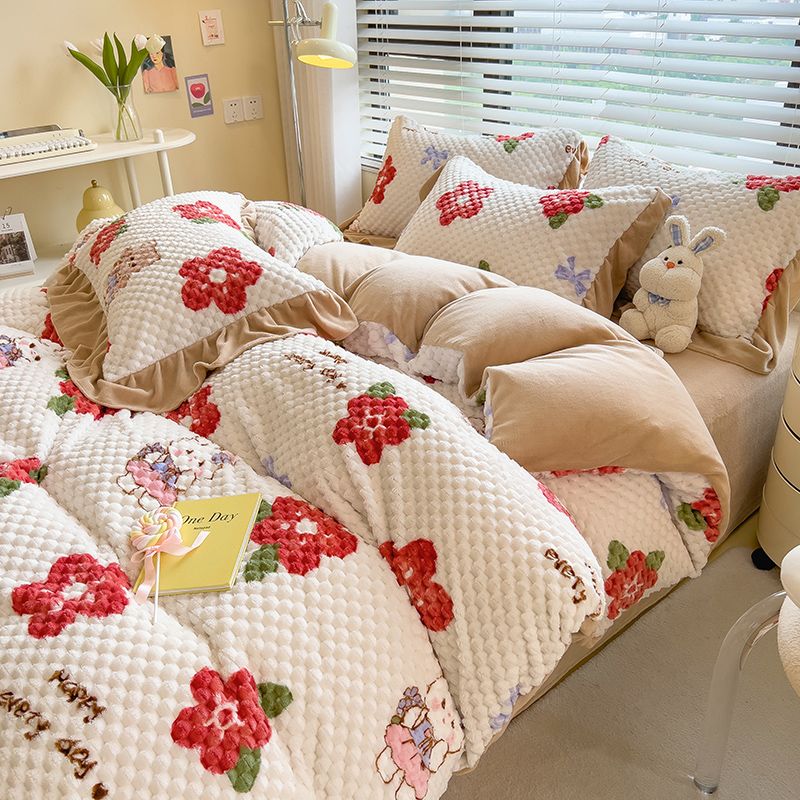 冬季小清新被套加厚温暖可爱被套