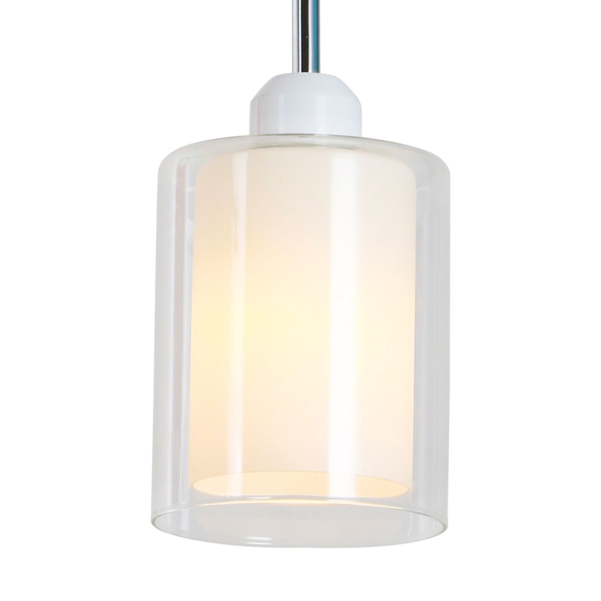 Glass Pendant Light, Modern Pendant Lighting for Kitchen Island, Farmhouse Mini Pendant Lamp with Chrome Nickel Adjustable for D