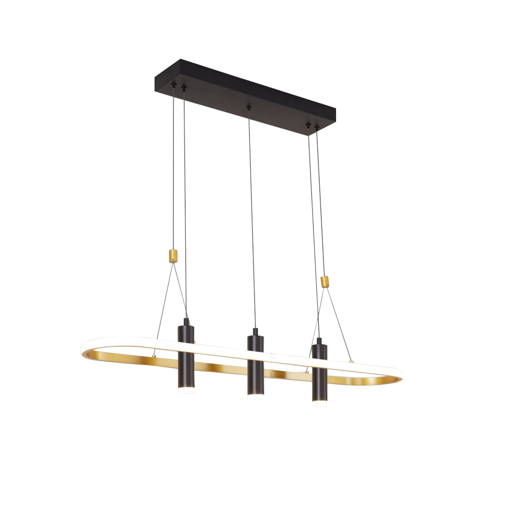 Javeriah 4 - Light Black/Gold Dimmable LED Pendant Light[No Bulb]