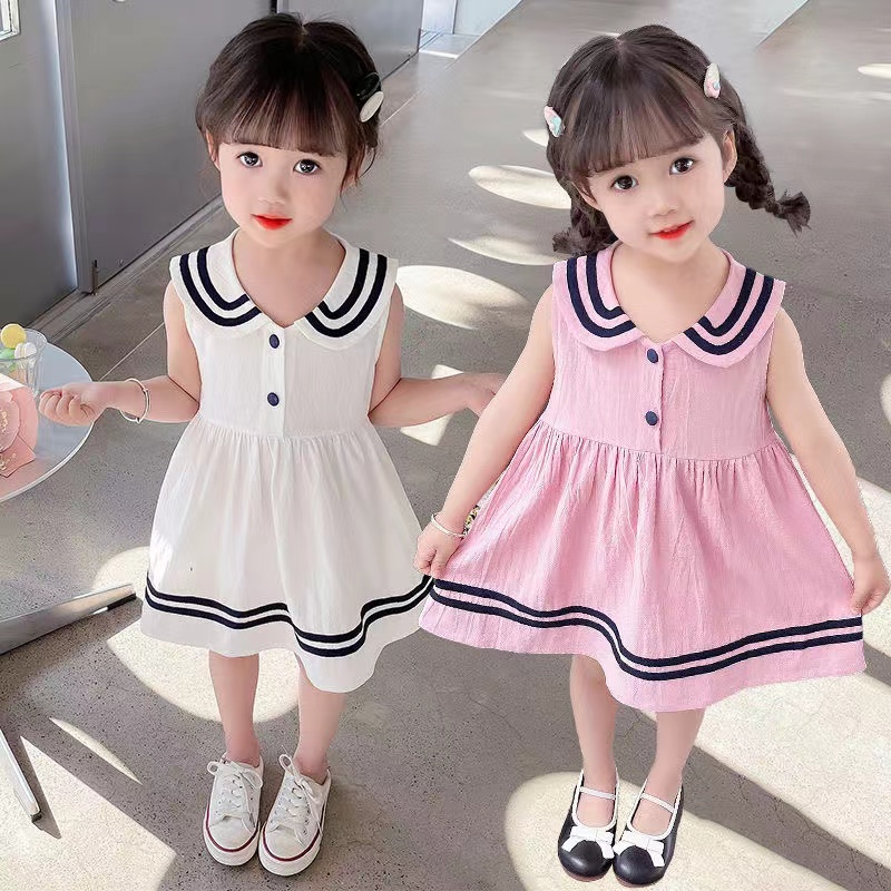 Girls sleeveless princess dress summer baby girl doll collar dressnew kids summer dress skirt tide