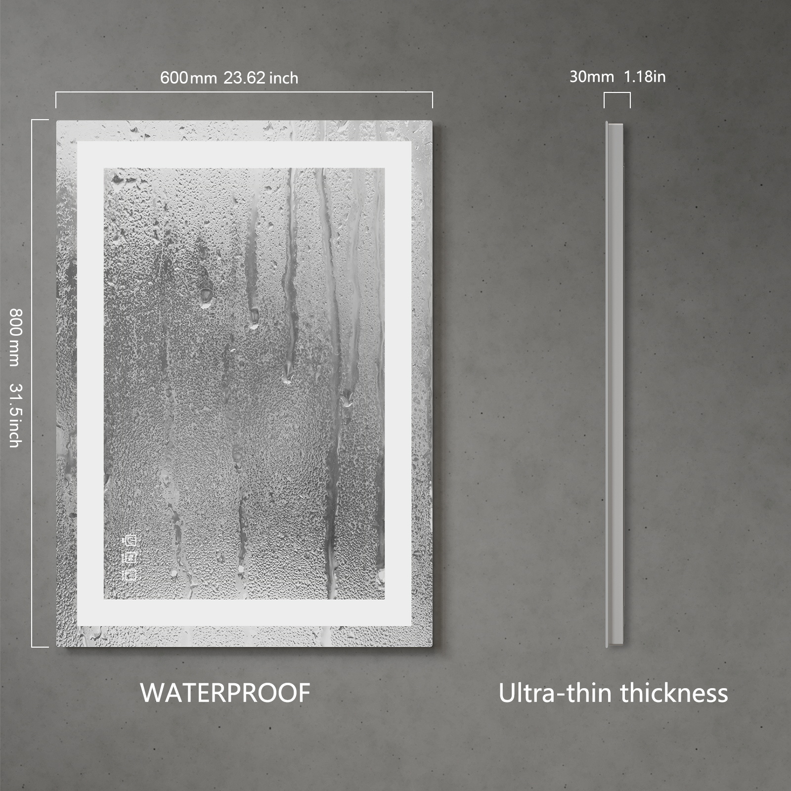 LED Mirror for Bathroom 24x32 with Lights，Anti-Fog, Dimmable, Backlit   Front Lit, Lighted Bathroom Vanity Mirror for Wall, Memo