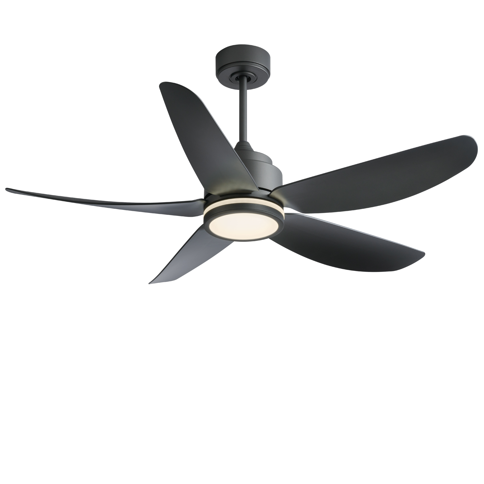 Light Pro 52 in. LED Indoor Jet Black Modern Ceiling Fan with DC Motor