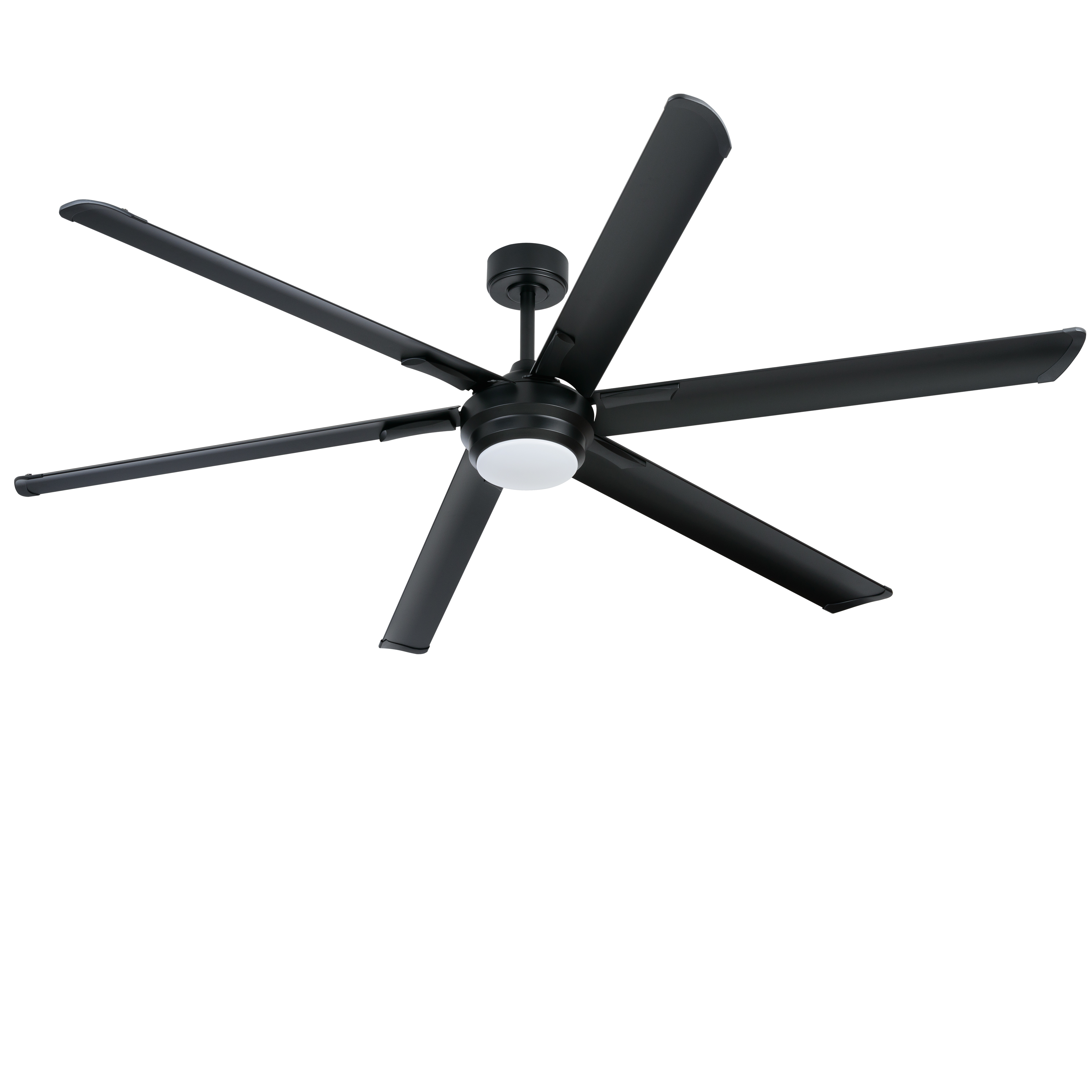 78" Matte Black 6-Blade Ceiling Fan with LED Light Kit and Remote Control