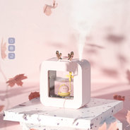 New Product Cute Pet Cube Mini 450 ML Humidifier Home Appliance Air Difusor Night Light For Office Home Bedroom
