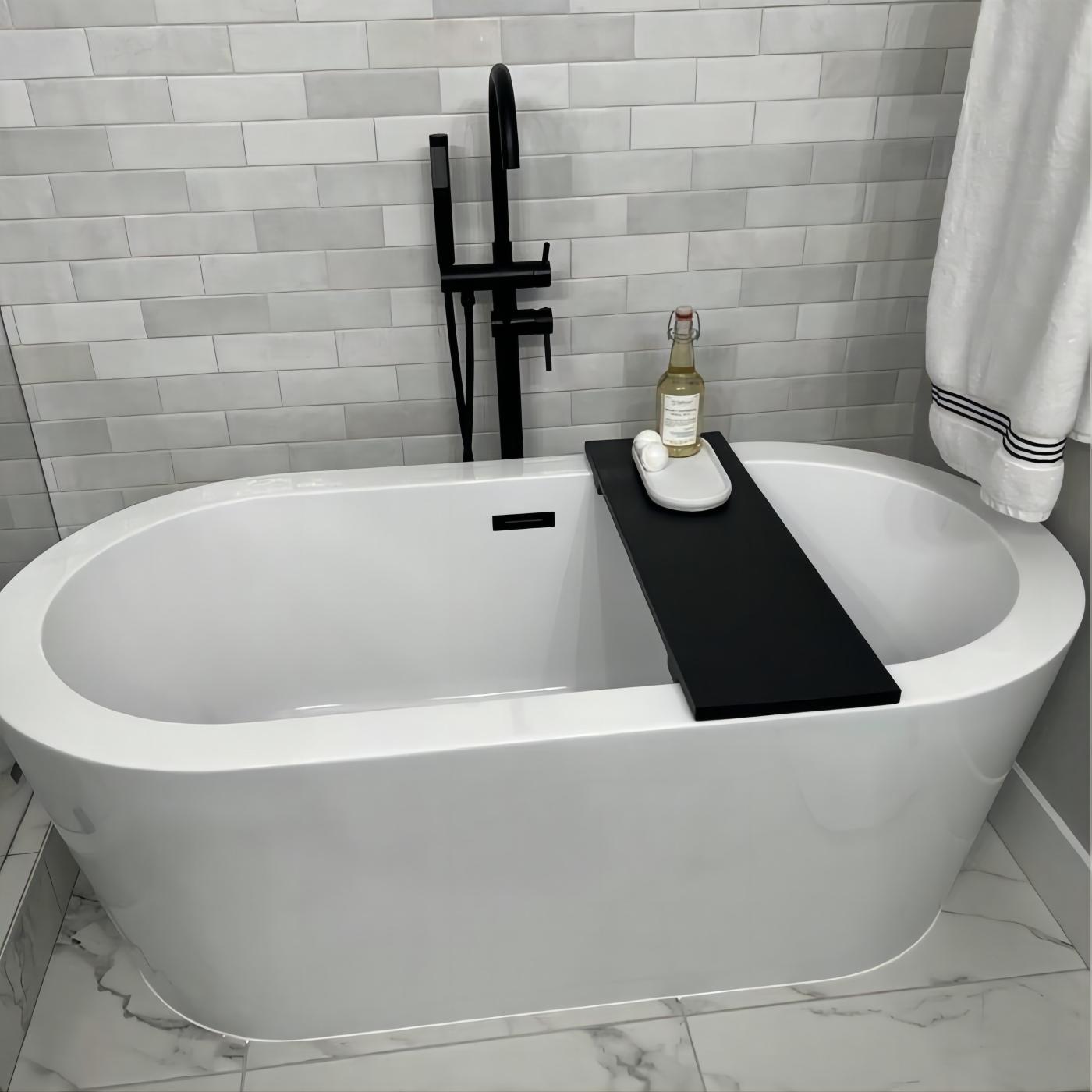 Freestanding Bathtub Faucet Tub Floor Mount Bathroom Faucets Brass Single Handle with Hand Shower High Flow Rate Max 6 GPM (Matt