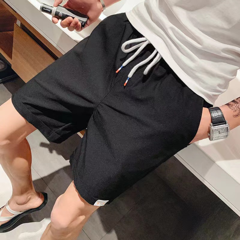 Ice silk quick drying shorts men's five point pants Casual spirit boy quick drying three point shorts wear half cut pants