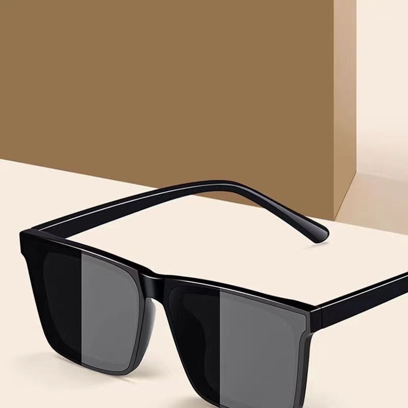 Sunglasses for men driving UV HD polarized square sunglasses fashionable men's glasses black myopia