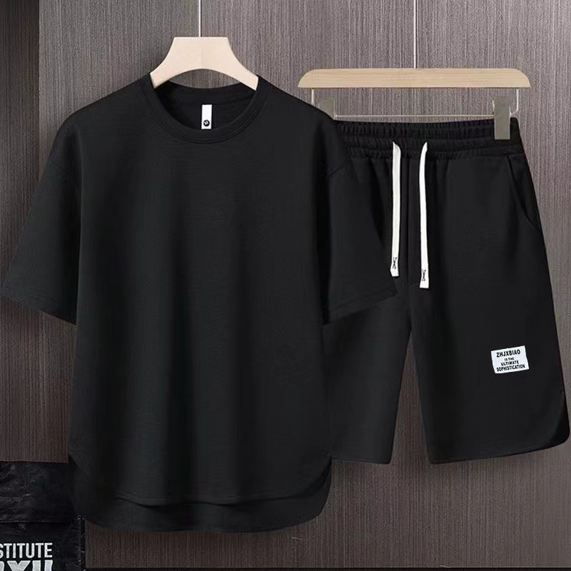 Casual sports suit men summer men short sleeve shorts handsome youth fashion brand clothes set of two sets