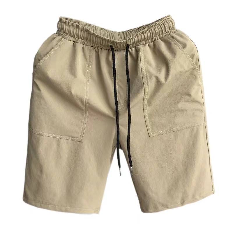 Fashionable men's shorts Summer trend loose ice silk quarter pants Thin wear sports casual pants trend