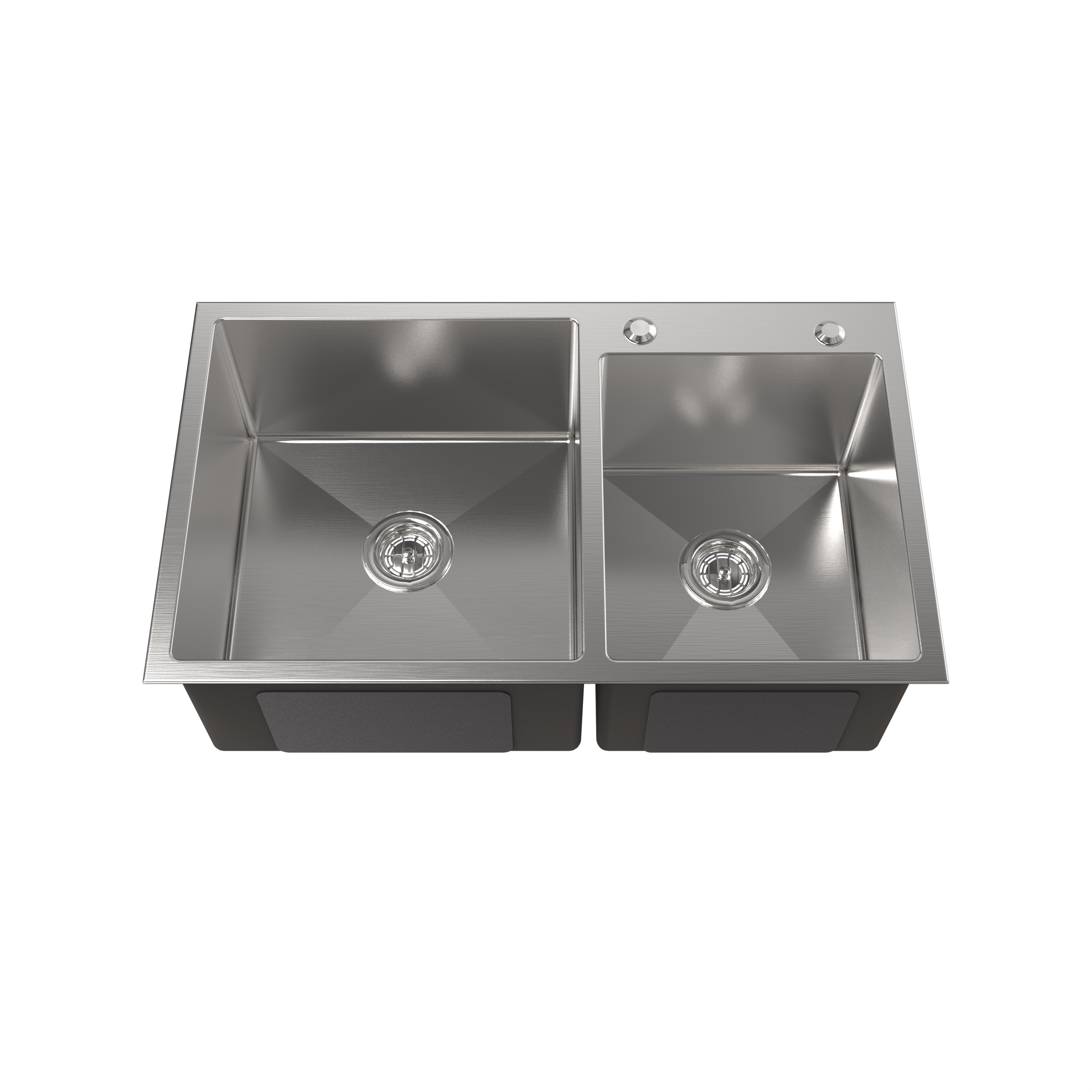 32 "x 19" x 10 "Embedded Double Bowl Kitchen Sink, Equipped with S304 Stainless Steel Satin Handmade Household Thick Dishwasher 