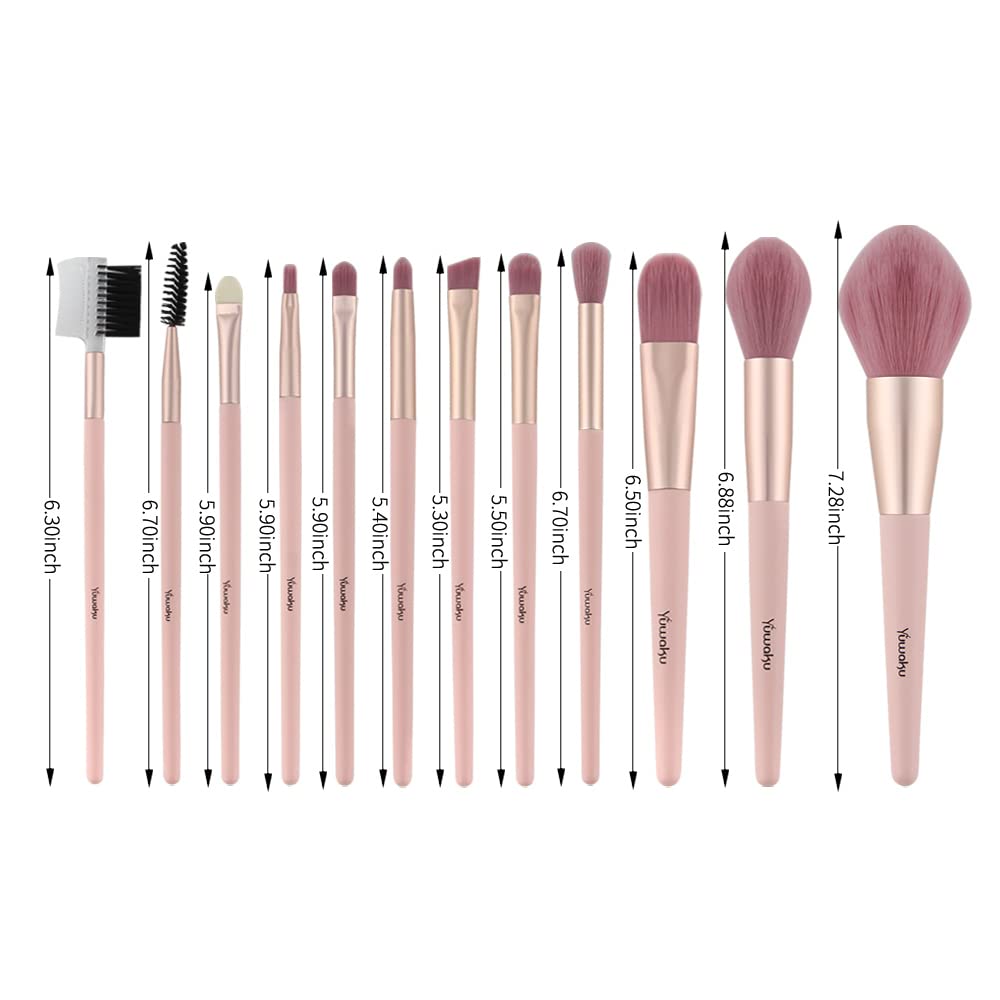 11 pieces of pink makeup brush set foundation make-up powder blusher powder makeup brush