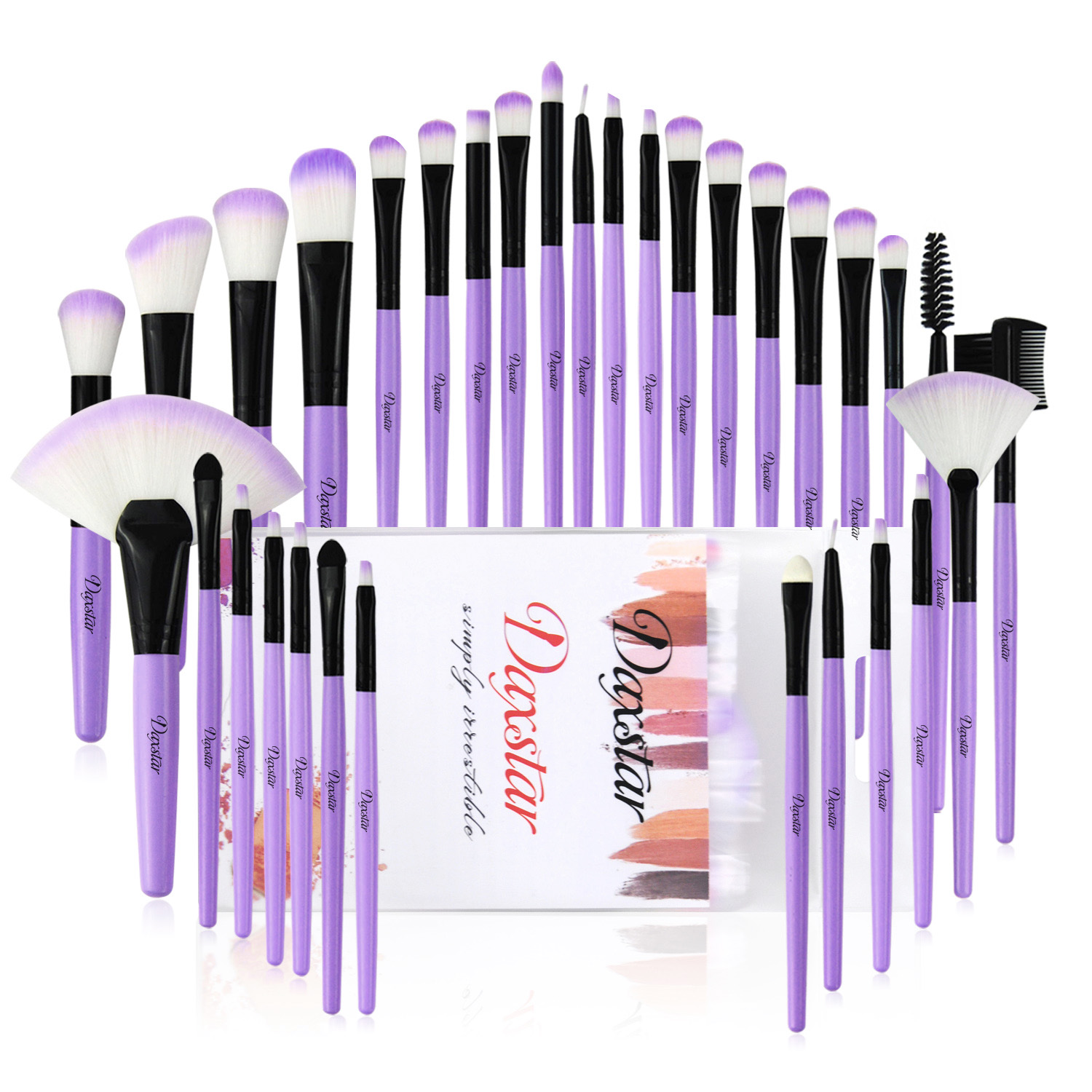 32 piece purple makeup brush set professional beauty brush set pink eye shadow eyebrows