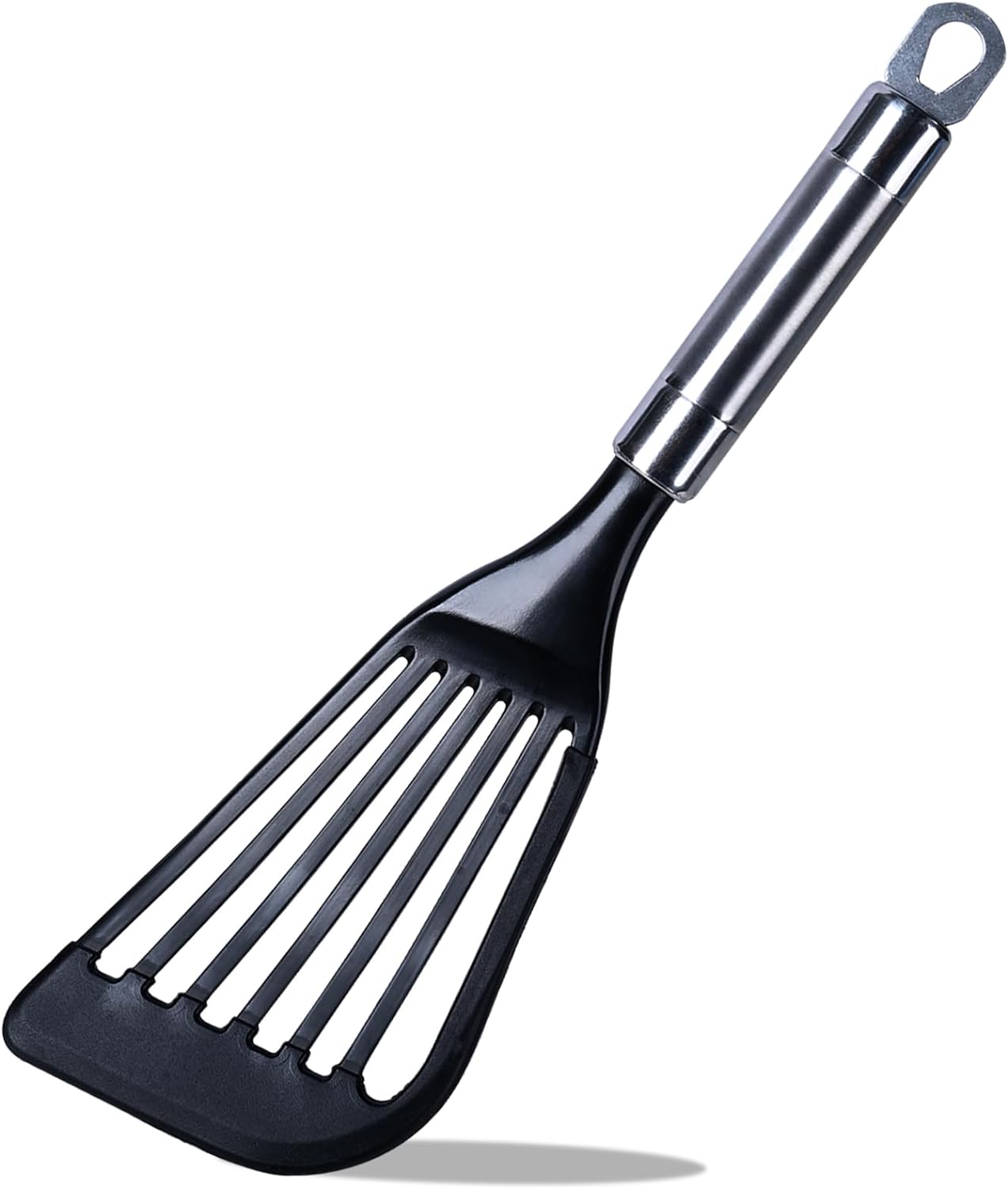 KSENDALO Fish Spatula for Nonstick Cookware, Egg Spatula Flipper with European Nylon Slotted Blade(Wrapped with Silicone)