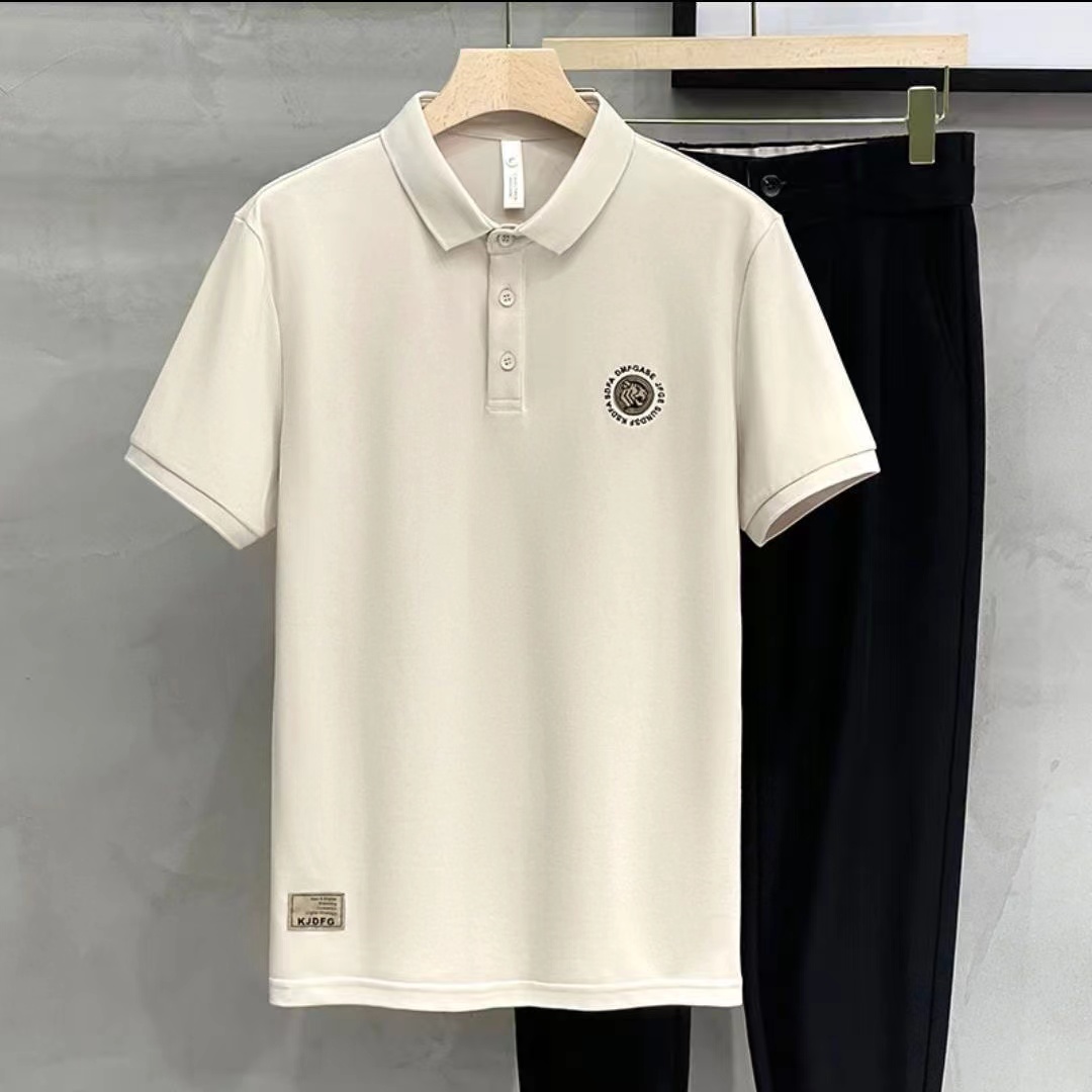 Simple tiger head embroidery handsome lapel high-end Polo shirt men trend brand summer lead T-shirt men short sleeves