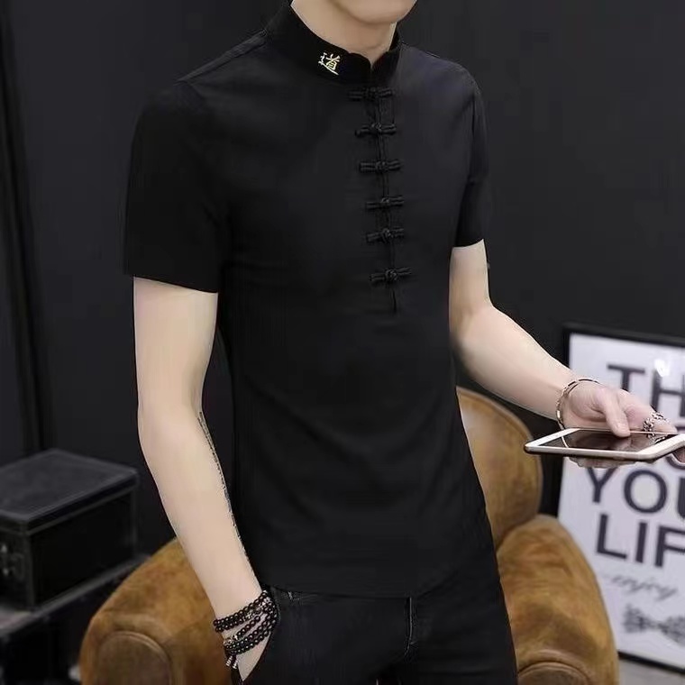 Plus 300 pounds summer irregular patchwork small zipper design sense short sleeve