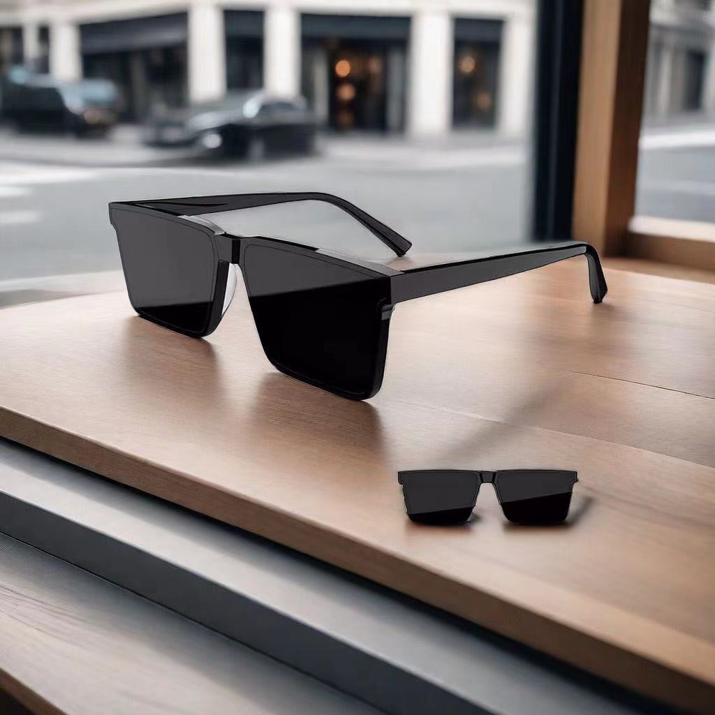 Sunglasses fashion senior sense square frame big face glasses driving men special polarizing plankton handsome sunglasses