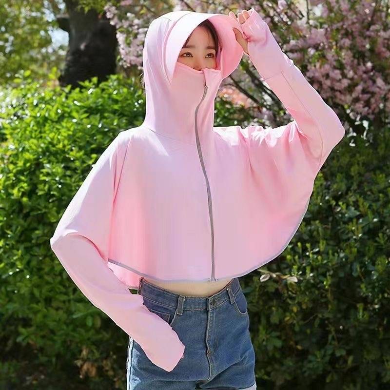 Ice silk sunscreen clothes women 2024 new summer UV protection loose breathable thin large size coat tide sun-protective clothin