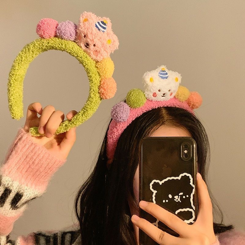 Autumn and winter cartoon dog plush headdress master headband female sweet face cute headband girl hair accessories new