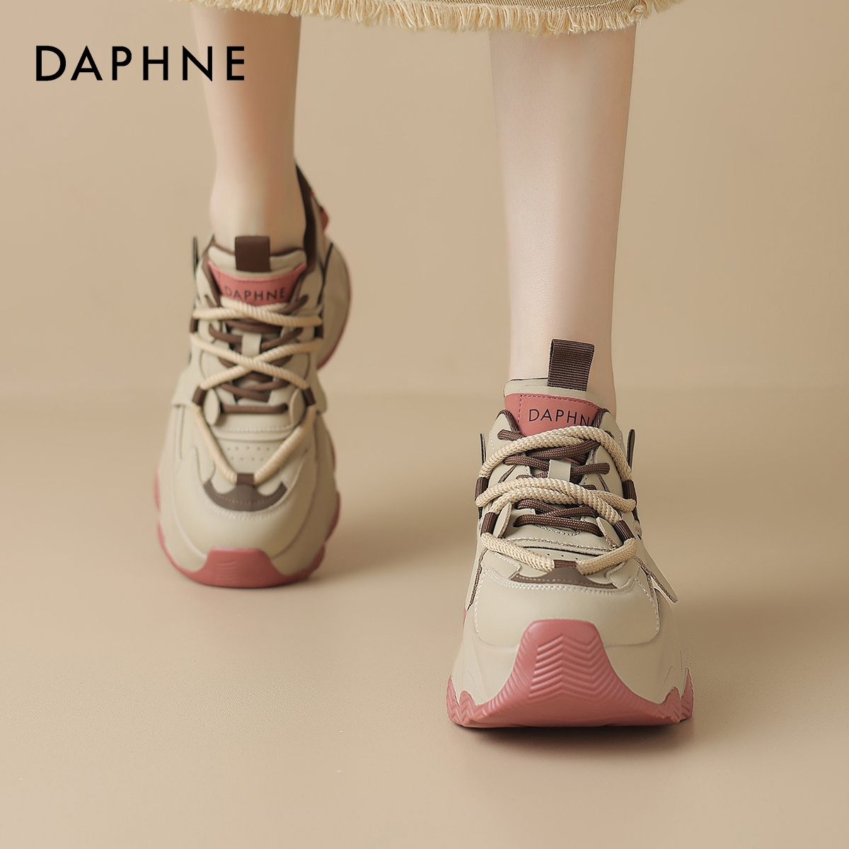 达芙妮厚底增高老爹鞋女款新款夏季休闲运动鞋4023404578