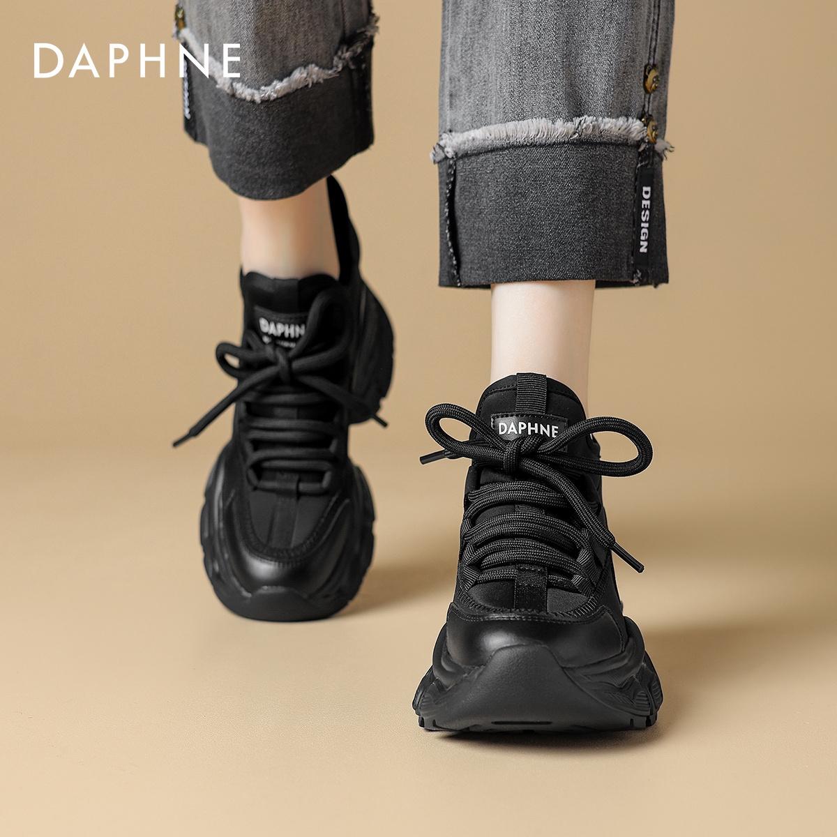 达芙妮老爹鞋女款新款夏季厚底增高休闲高帮4023404512